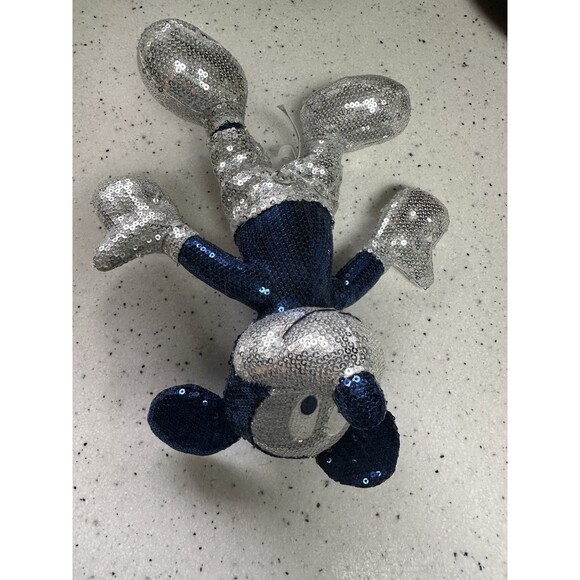 Mickey Mouse Blue Sequined Plush Disneyland Diamond 60th Disney Parks Exclusive - Picture 8 of 14